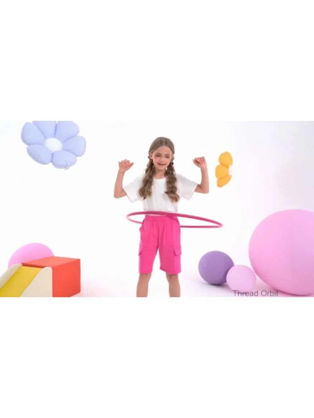 Girls Knee Length Bermuda Cargo Shorts with Pockets Athletic Baggy Long Shorts